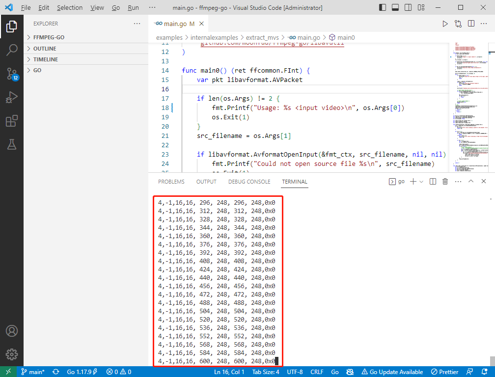 2023-04-12：使用 Go 重写 FFmpeg 的 extract_mvs.c 工具程序，提取视频中的运动矢量信息。