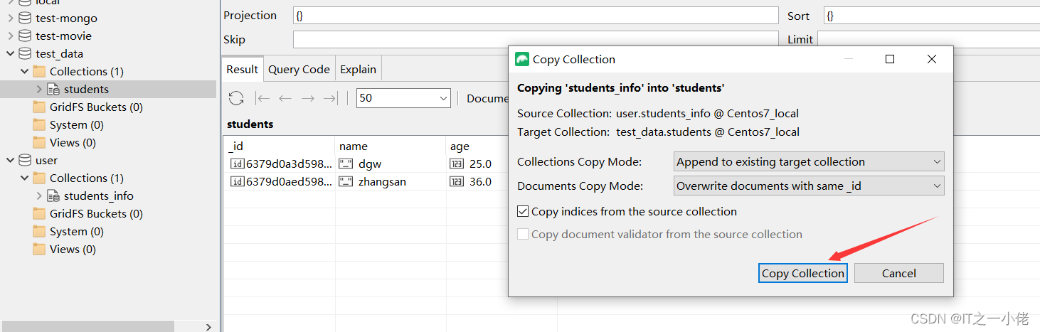 MongoDB如何复制collection里面的数据到另外一个collection