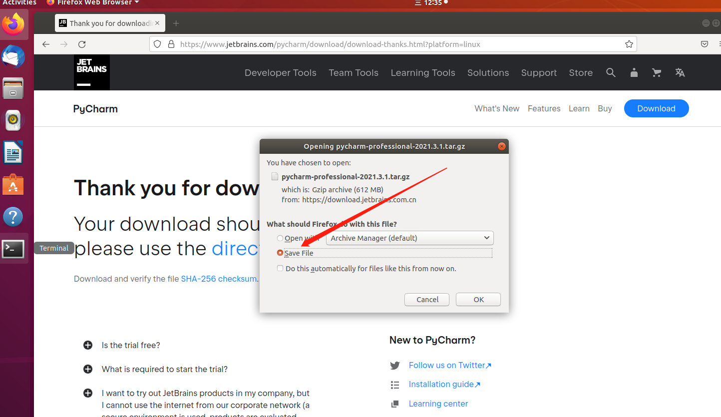 在Linux系统中安装pycharm详解