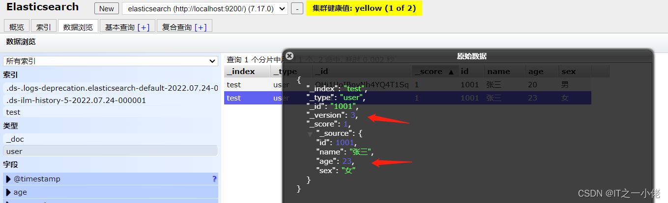 ElasticSearch中RESTFUL API（创建索引、增删改查、DSL搜索、高亮显示、聚合）