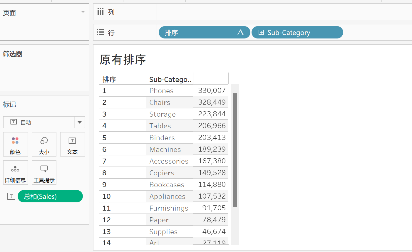 【Tableau Desktop 企业日常问题23】Tableau 筛选之后如何保持原有排序顺序？