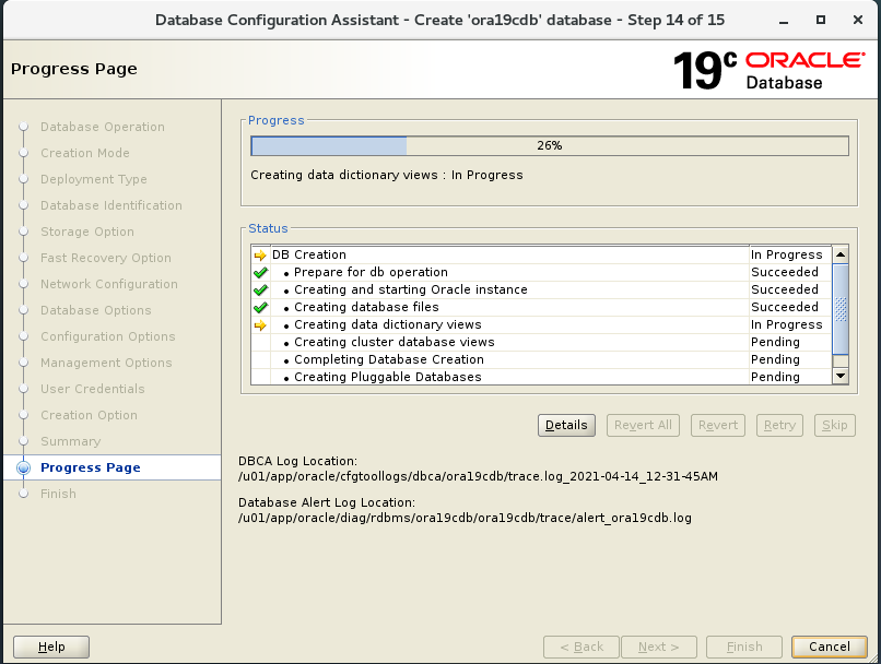 【OracleDB】CentOS 7.5中安装Oracle Database 19c单实例过程