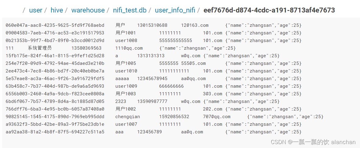 7、NIFI综合应用场景-将mysql查询出的json数据转换成txt后存储至HDFS中