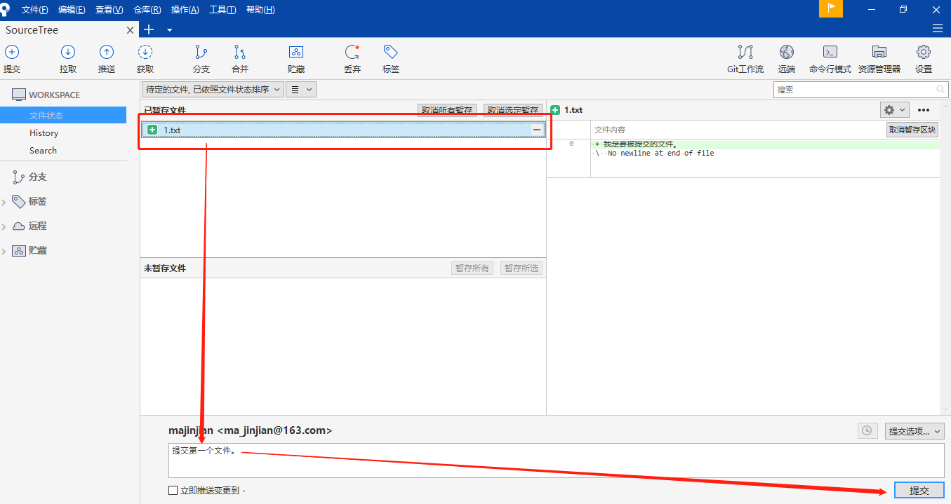 Git 管理工具 SourceTree 的使用（上手简单，不熟悉git命令的开发者必用）