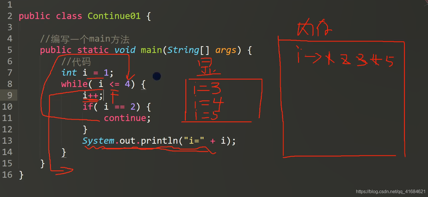 Java之跳转控制语句-continue