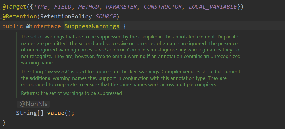 【Java】SuppressWarnings 注解