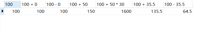 【mysql】算术运算符