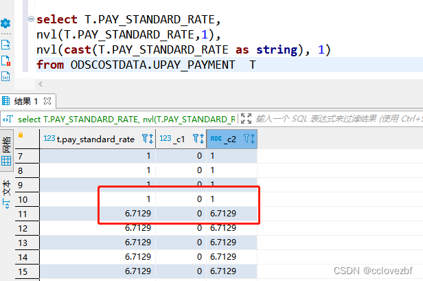 hive decimal bug， nvl(decimal,1)=0