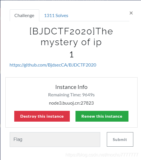 BUUCTF：[BJDCTF2020]The mystery of ip