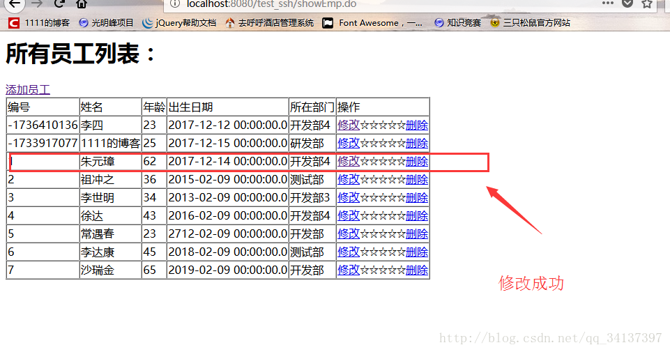 ssh(Spring+Spring mvc+hibernate)简单增删改查案例