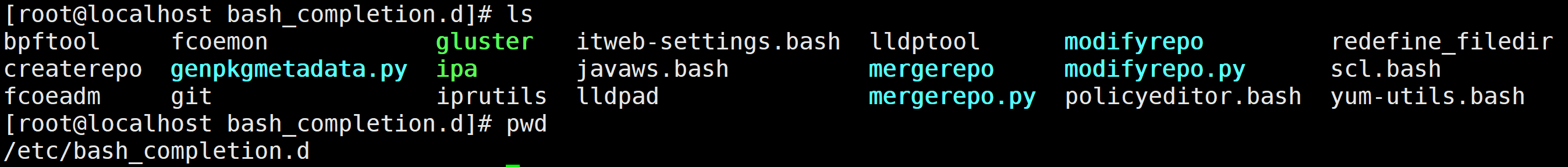 \/etc/bash_completion.d目录作用（用户登录立刻执行该目录下脚本）