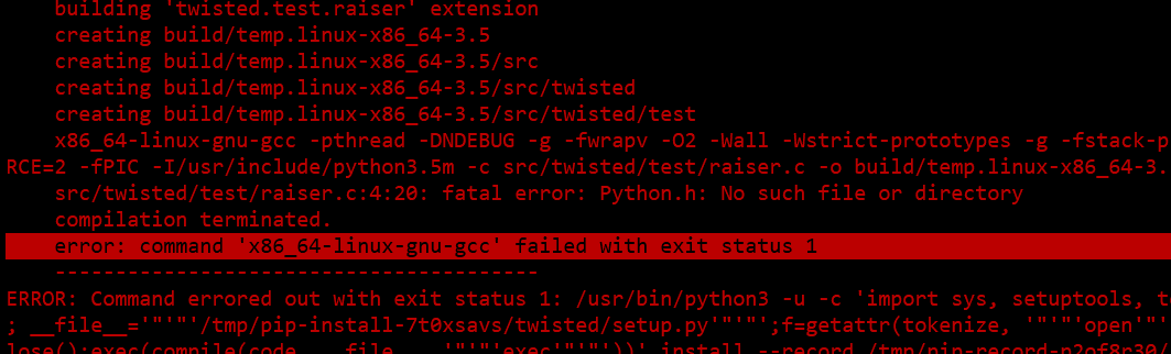 error: command ‘x86_64-linux-gnu-gcc‘ failed with exit status 1
