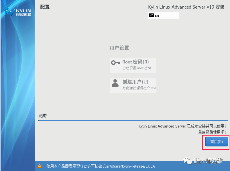 vmware workstation安装Kylin v10服务器操作系统