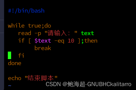Linux：shell脚本：基础使用（7）《exit和break》