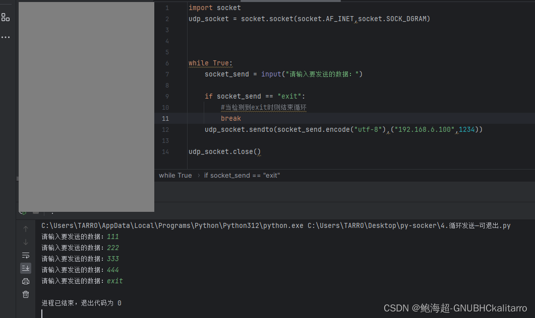 python：socket基础操作（2）-《udp发送信息》