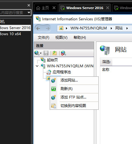 Windows server ： 在一台设备上开启多个网站 三种 其一（通过主机名区分多个）dns解析