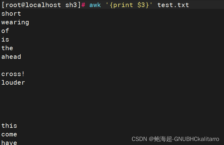 Linux：shell脚本：基础使用（6）《正则表达式-awk工具》