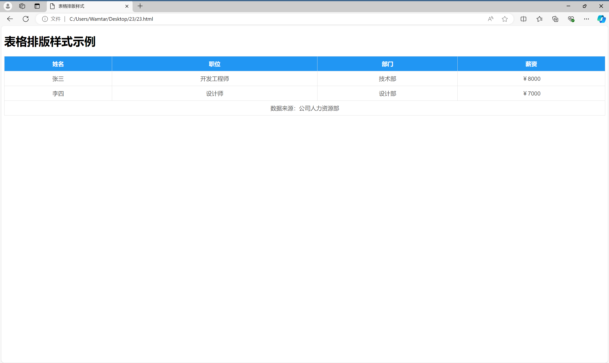 CSS 样式化表格——WEB开发系列24