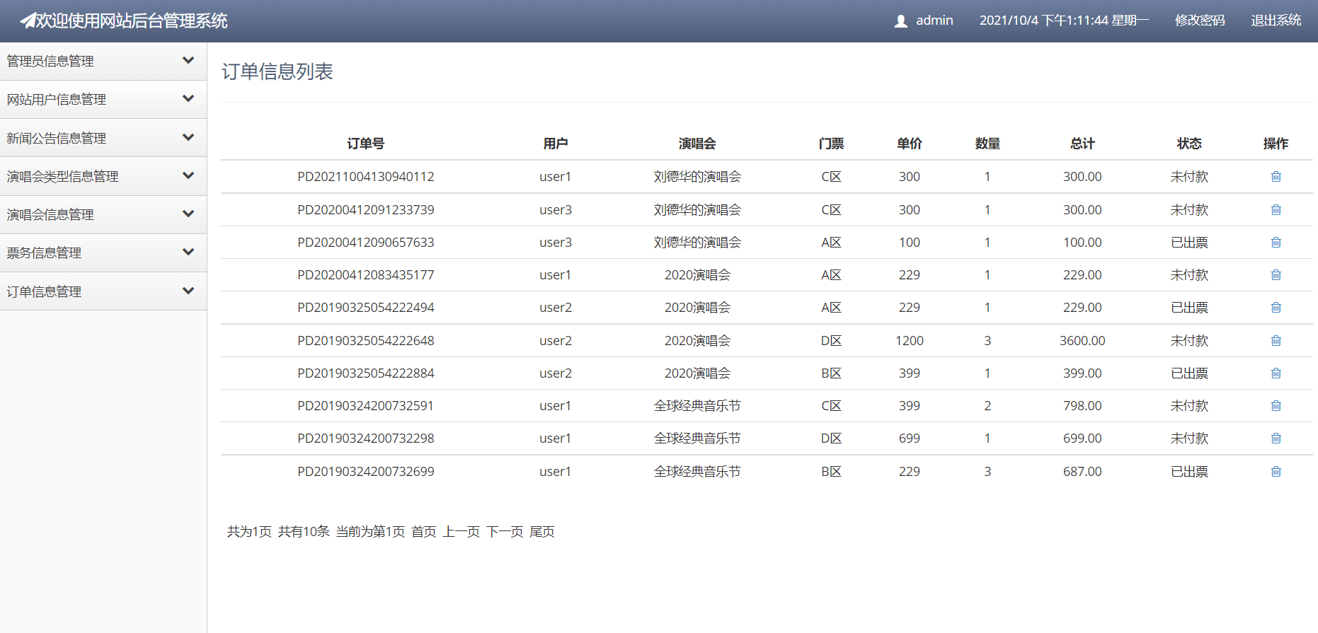 基于Java的演唱会网上订票系统设计与实现(源码+lw+部署文档+讲解等)