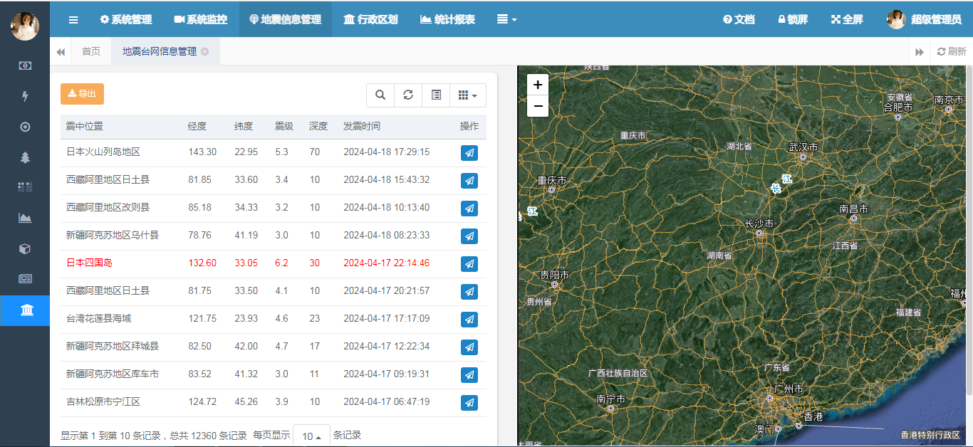 基于SpringBoot和Leaflet的地震台网信息预警可视化