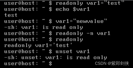 Linux shell编程学习笔记7：只读变量