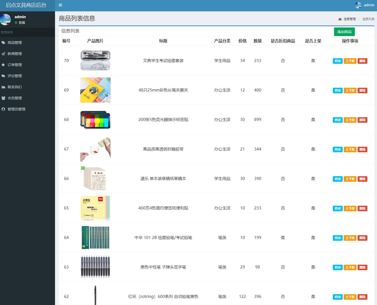 基于PHP的文具商城管理系统设计与实现(源码+lw+部署文档+讲解等)