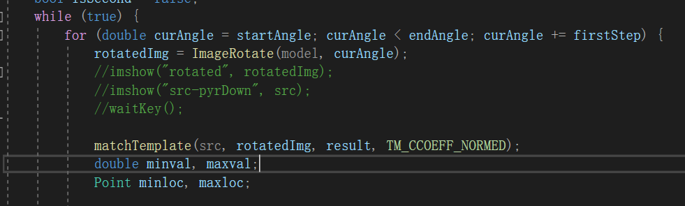 C++ 多角度模板匹配