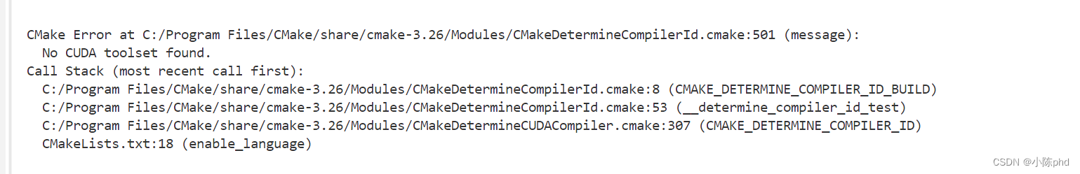 windows cmake编译报错 “No CUDA toolset found.“