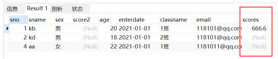 MySQL—修改、删除数据（一）