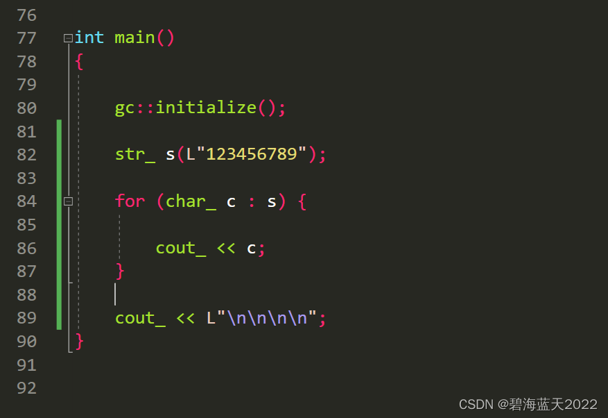 C++ 非泛型，自定义类str_的迭代。