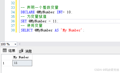 详细分析Sql Server中的declare基本知识