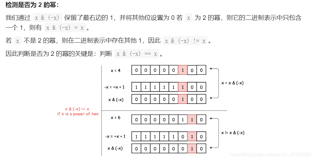 【leetcode】位运算- 2的幂