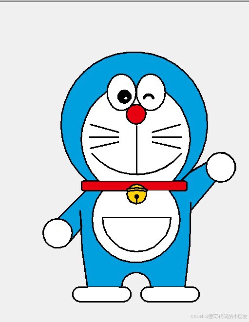 Python Turtle库绘制哆啦A梦（Doraemon）