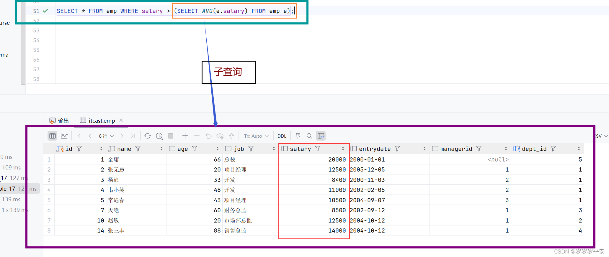 MySQL—多表查询—练习（2）