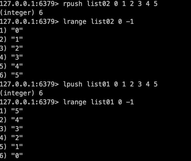 redis 列表list操作命令