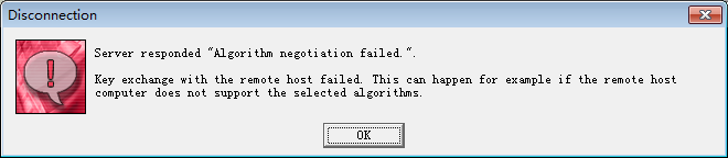 【SSH】Server responded “Algorithm“ negotiation failed“ Key exchange with the remote host failed.