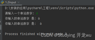 1.2章节input输入函数语法使用和示例