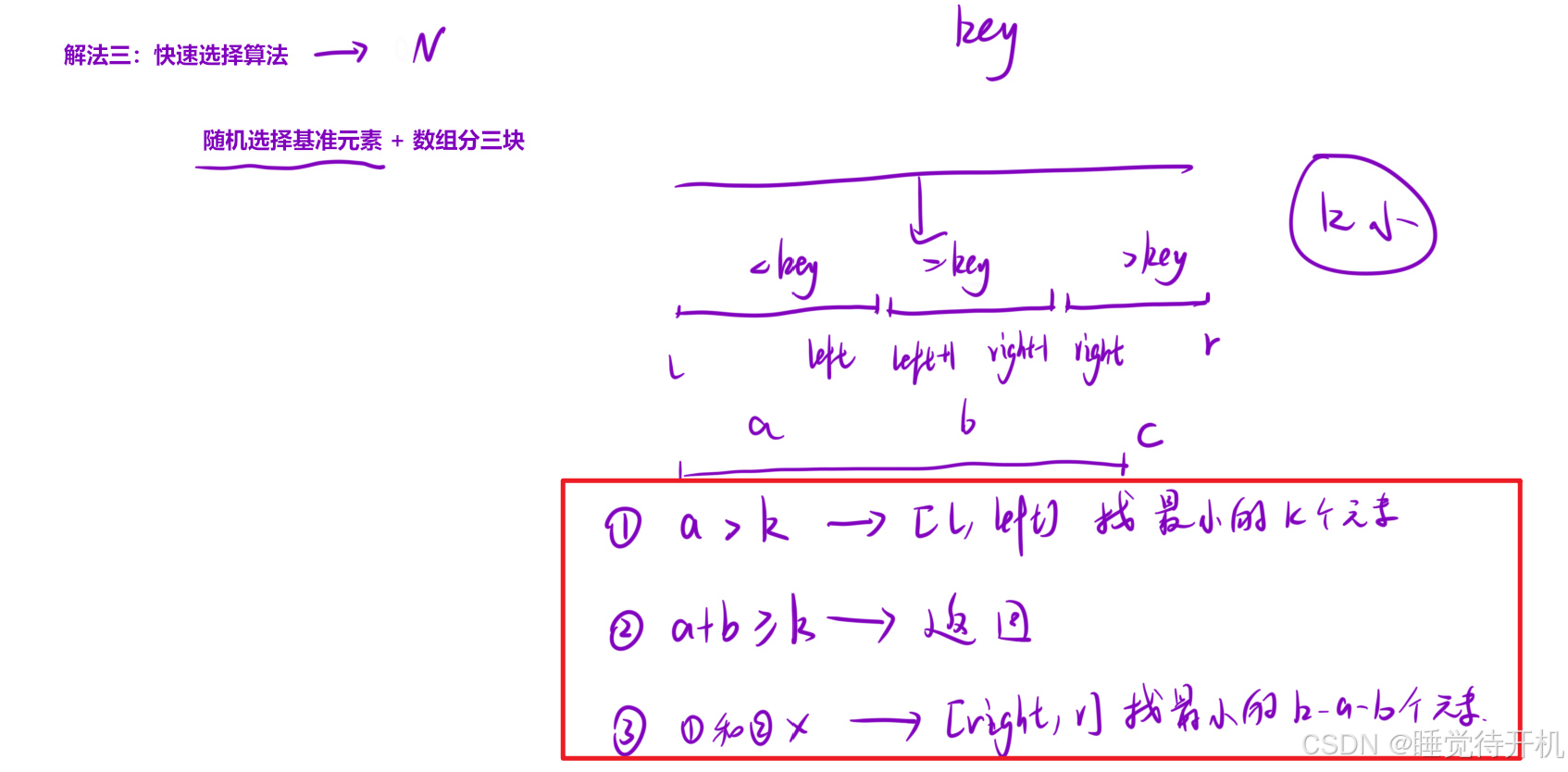 【快速选择算法】解决TopK问题中前K小的数字问题