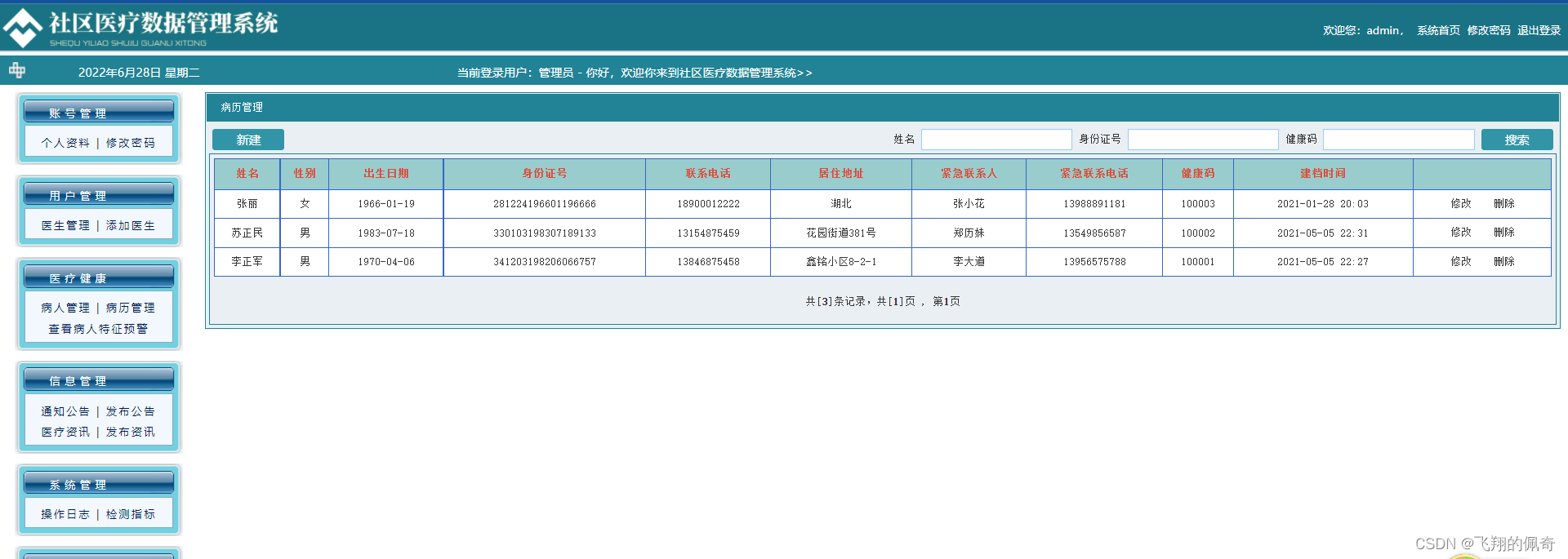 javaWeb基于SSM框架开发的社区医疗数据管理系统【项目源码+数据库脚本+报告】