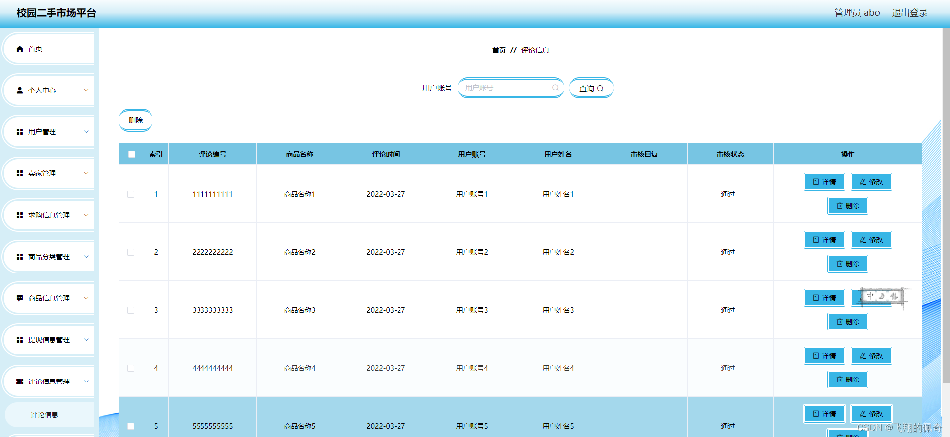 基于springboot校园二手市场平台