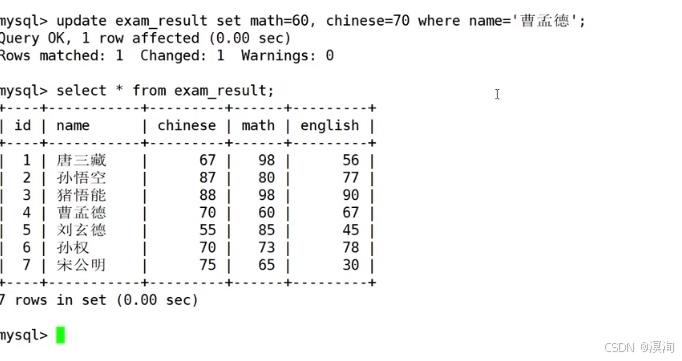 Linux下学【MySQL】表中修改和删除的进阶操作（配实操图和SQL语句通俗易懂）