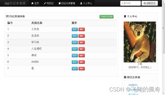 基于servlet实现的日记本管理系统(源码+数据库+文档)